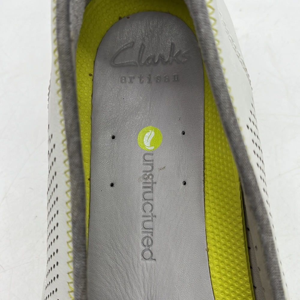 Clarks Artisan Unstructured White Ballet Flats Sz 8. BFL2705 - Picture 7 of 8